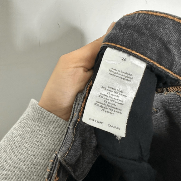 WEWOREWHAT High Rise Kick Flare Jean Bah Bah Grey Cotton stretch womens size 26 - Picture 7 of 8